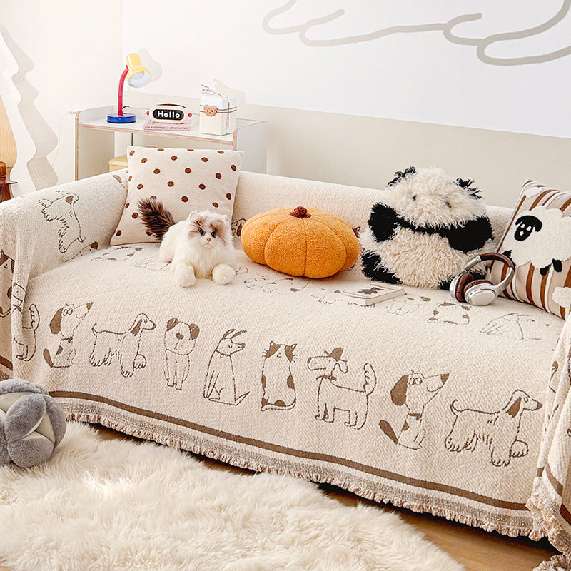 Dog Pattern Cozy Throw Blanket