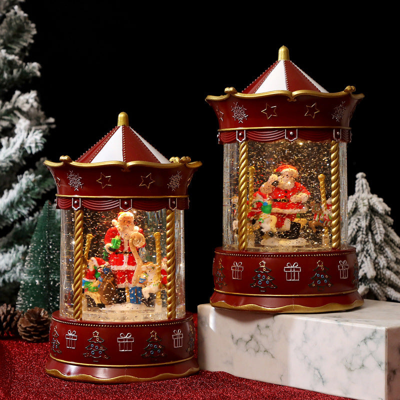 Nostalgic Christmas lantern with moving scenes