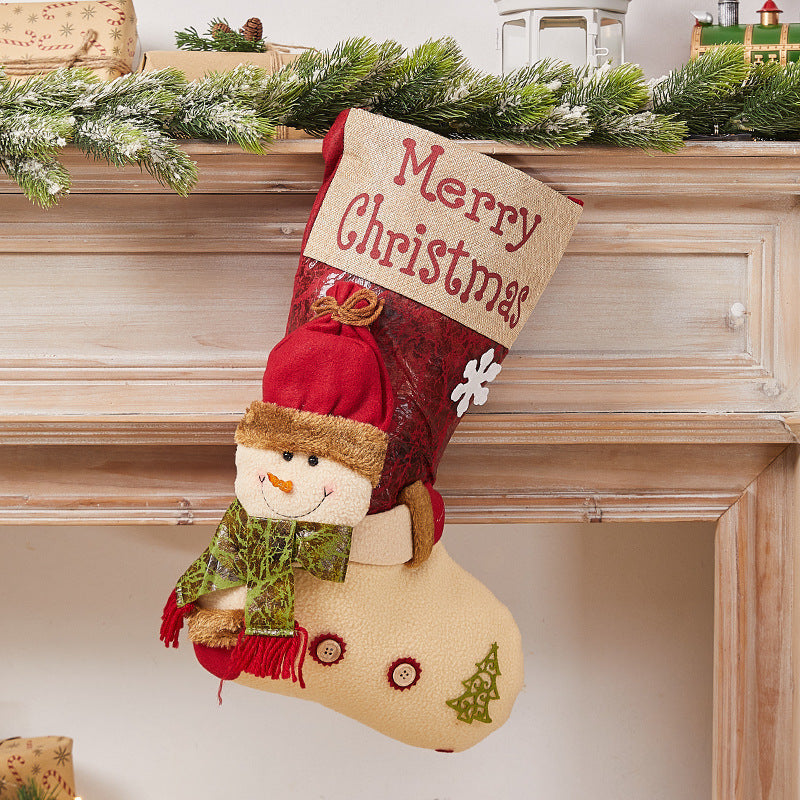 Festive Christmas stocking with nostalgic design