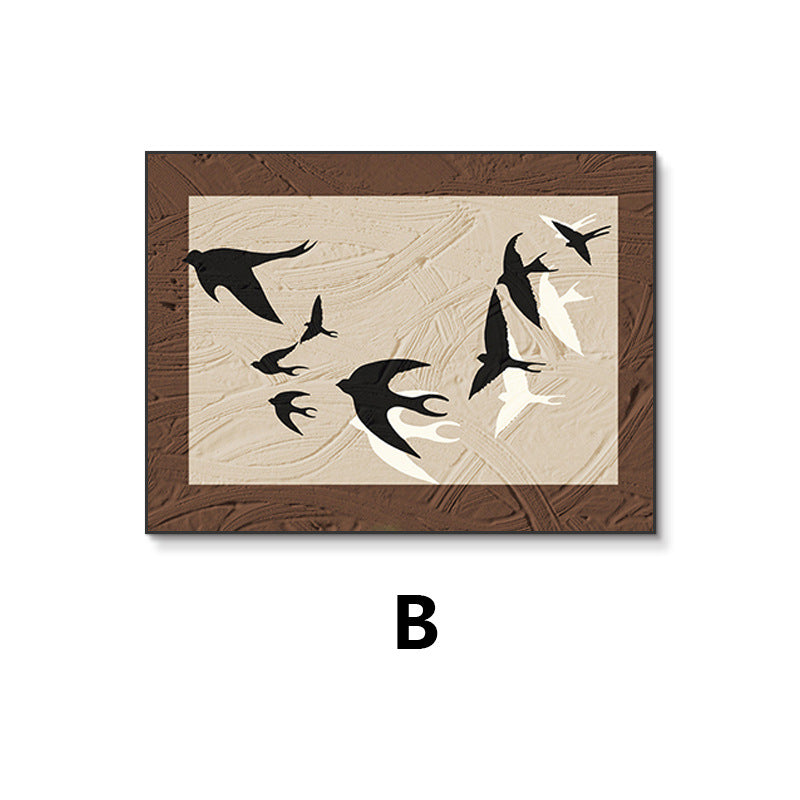 Decorative Bird Silhouette Framed Art