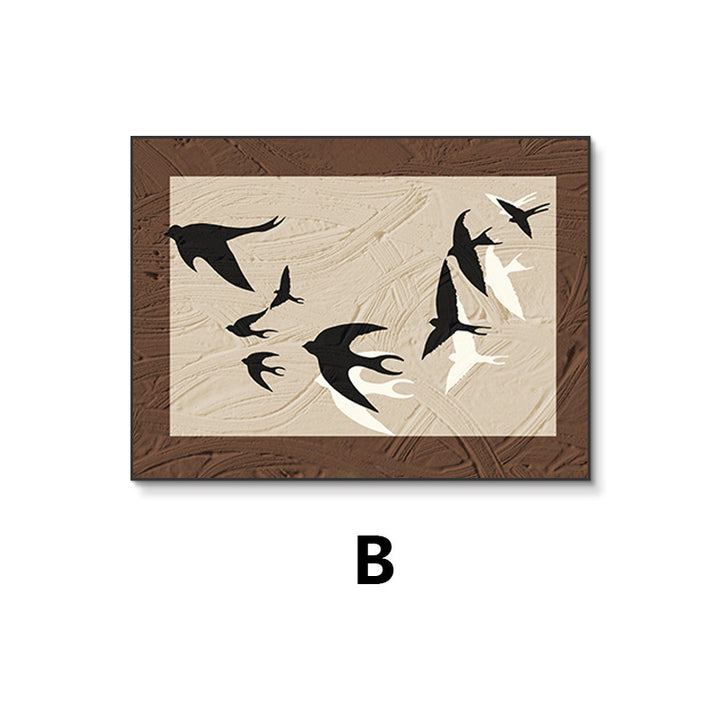 Decorative Bird Silhouette Framed Art