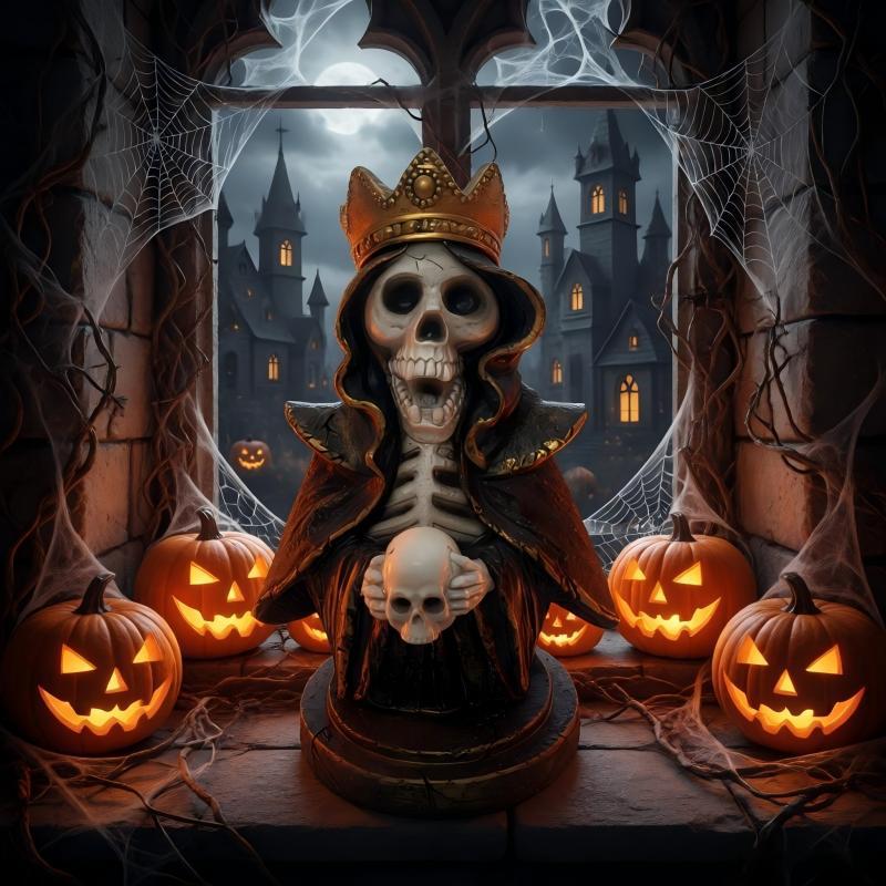 Decorative skull statue