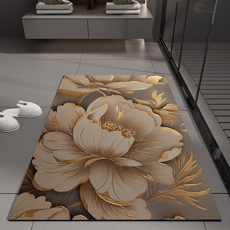 Floral Embossed Bath Mat