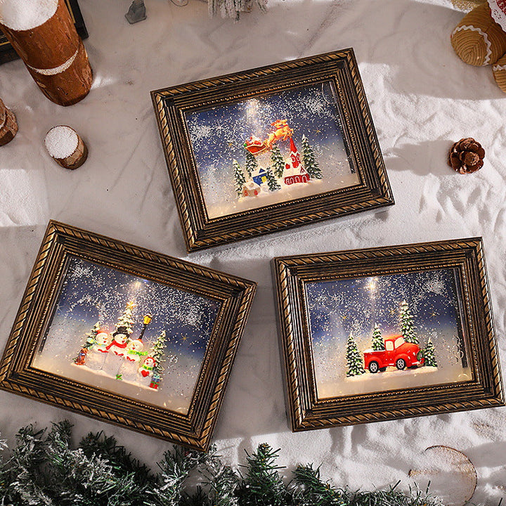 Decorative Christmas motif with snowmen