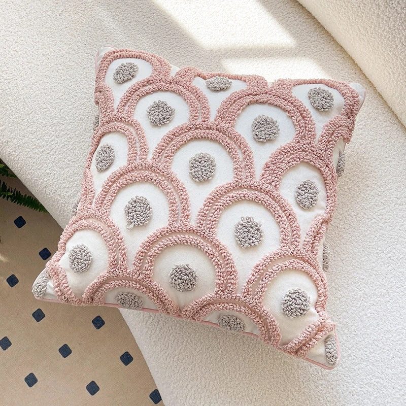 Textured Floral Accent Throw Pillow