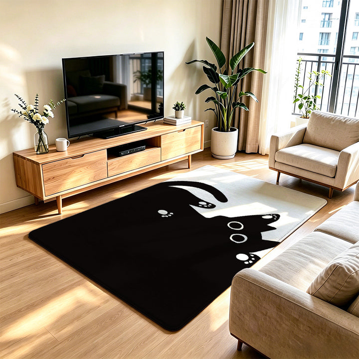 Artistic Cat-Themed Area Rug