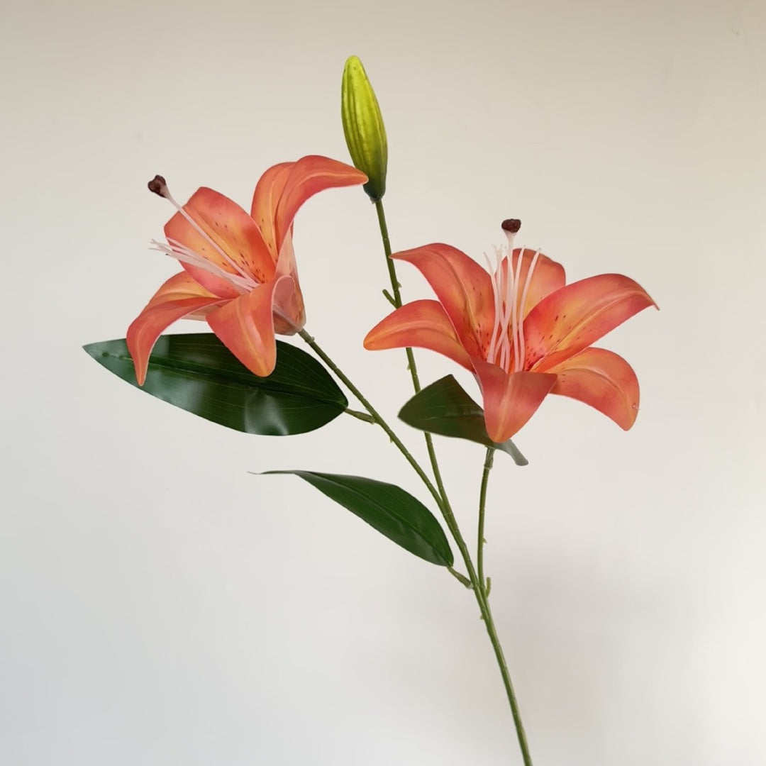 Artificial lily branch with realistic flowers