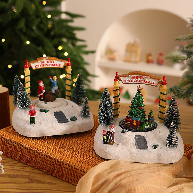 Festive Christmas decoration with lights