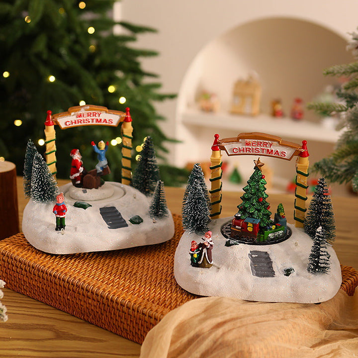 Festive Christmas decoration with lights