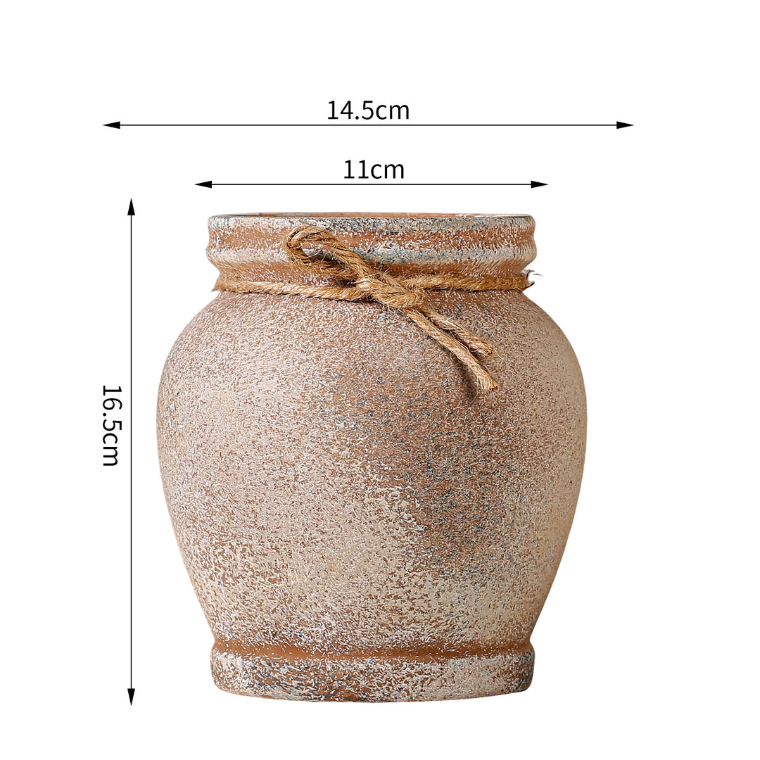 Rustic ceramic plant decoration