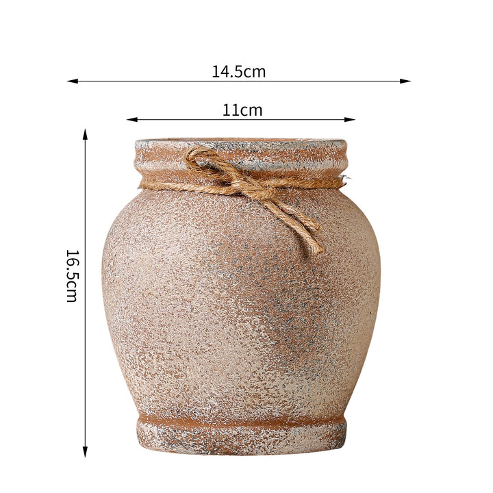 Rustic ceramic plant decoration