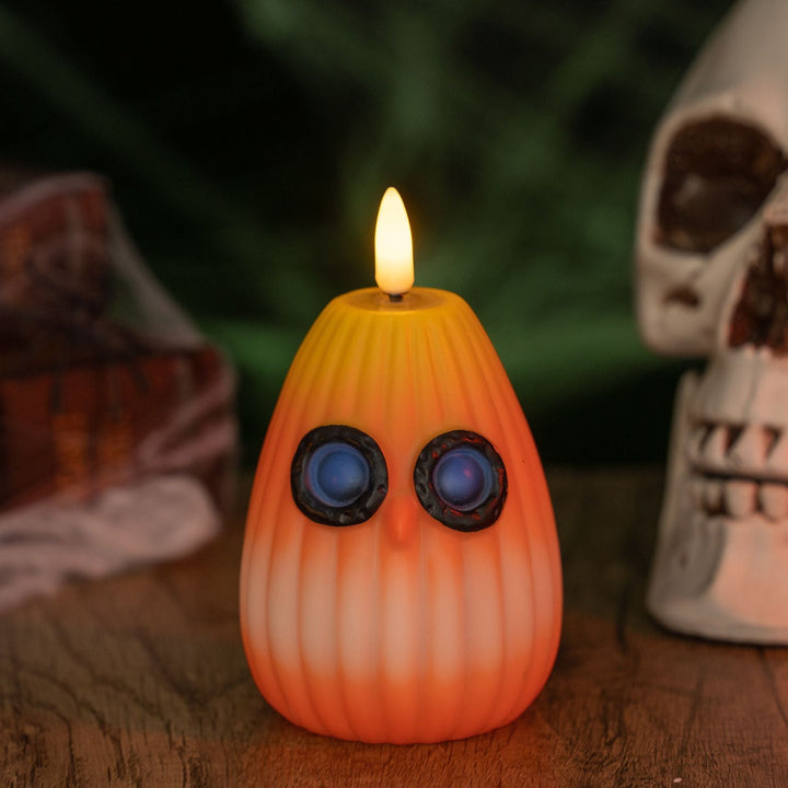Creepy pumpkin decoration candle