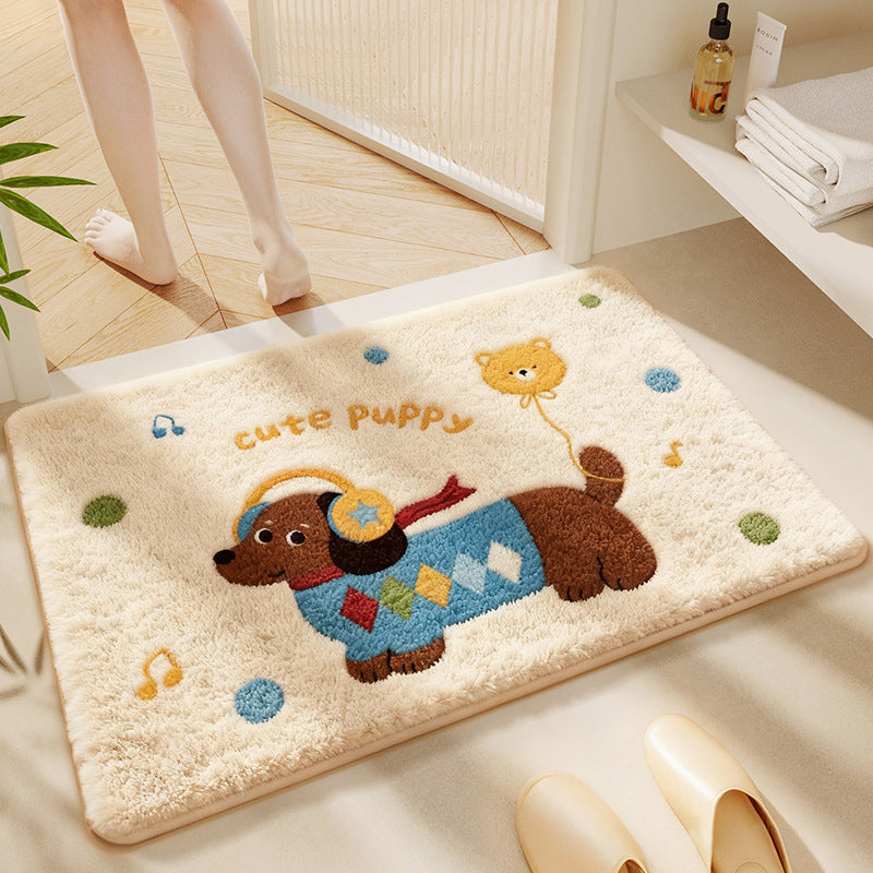 Cartoon Dog-themed Bath Rug Avarnia