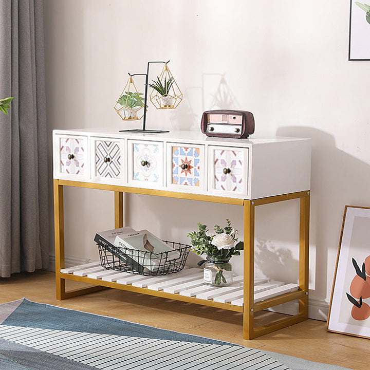 Rustic Wooden Console Table with Storage