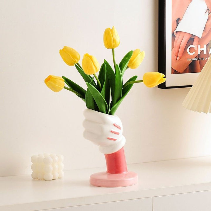 Artistic Hand Figurine Flower Vase