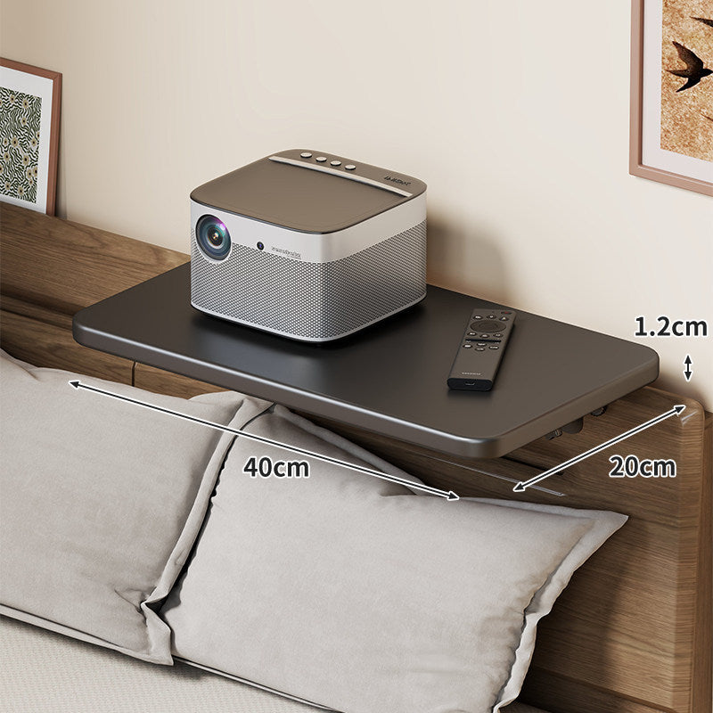 Wall-Mounted Slim Floating Headboard Shelf with Rounded Corners and Concealed Brackets