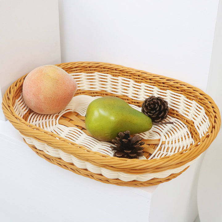 Handcrafted fruit basket made of woven material