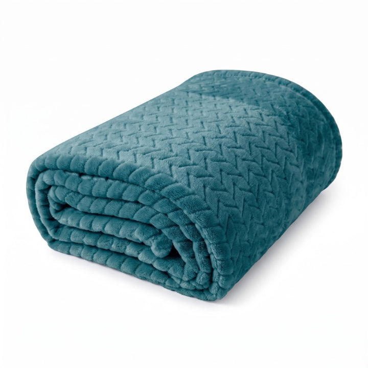 Textured Plush Throw Blanket