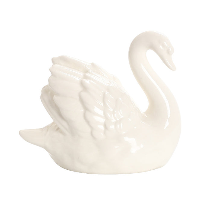 Elegant ceramic swan figure