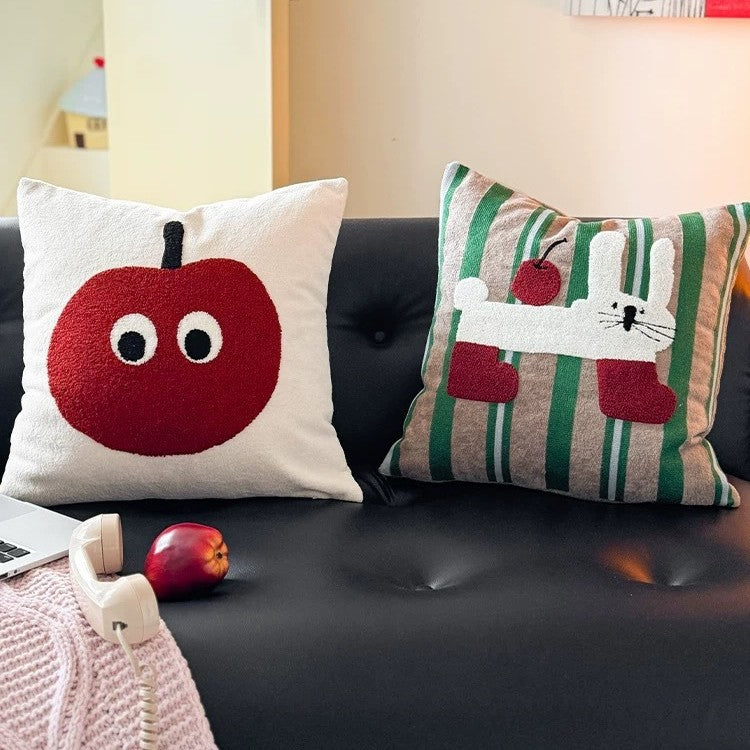 Playful Fruit-Themed Throw Pillow