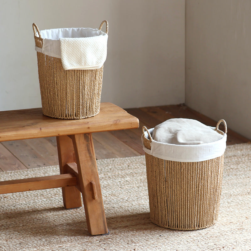 Storage basket with cotton lining