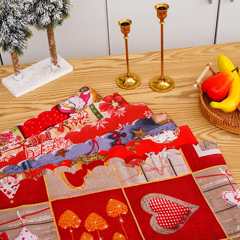 Festive table runner with Christmas motifs