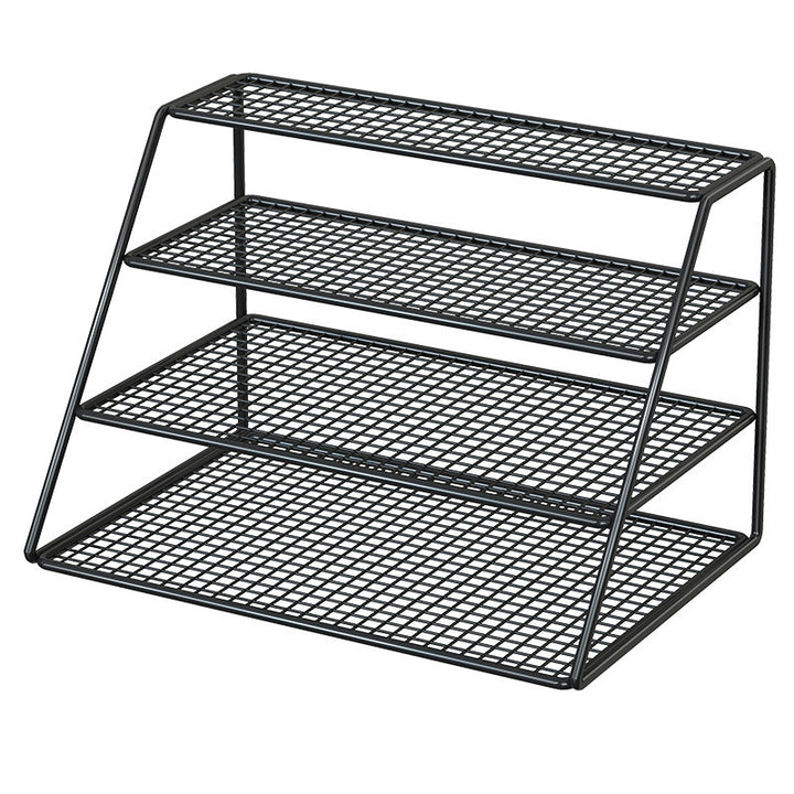 Multi-Tier Compact Metal Mesh Shoe Display Rack for Entryway and Closet