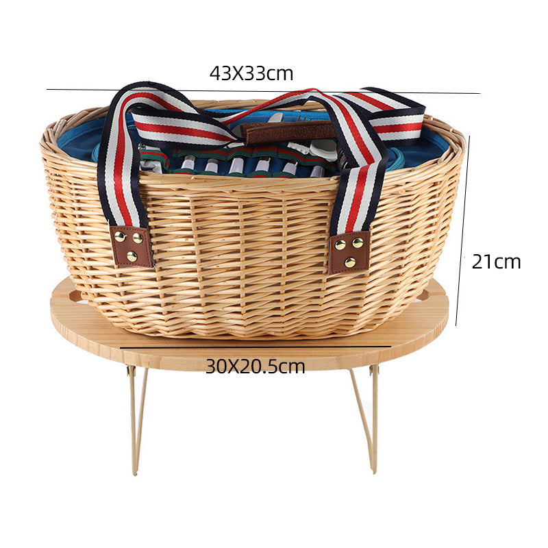 Exclusive basket with handles made of woven rattan