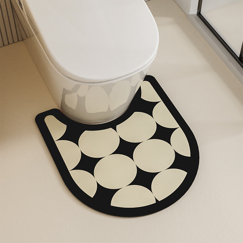 Absorbent Non-Slip Bathroom Mat with Circular Cushion Pads
