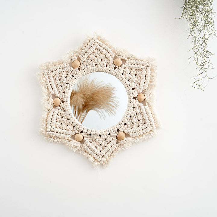 Macramé Decorative Star-Shaped Wall Mirror