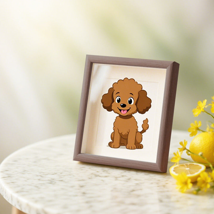 Whimsical Poodle Illustration Picture Frame