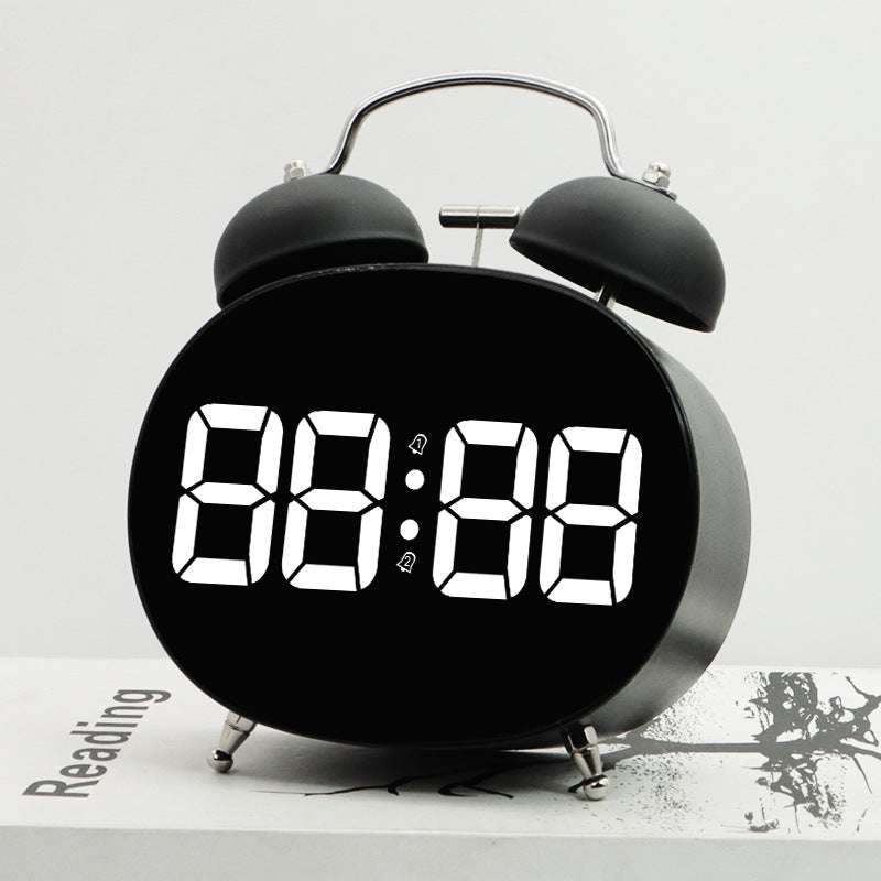 Digital alarm clock with large LED display and alarm function