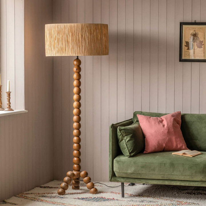 Decorative wooden floor lamp