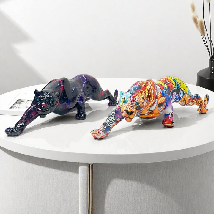 Artful Panther Sculpture made by Hand
