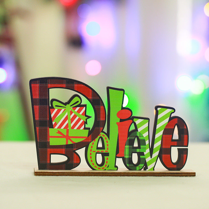 Festive wooden decoration with Christmas motif
