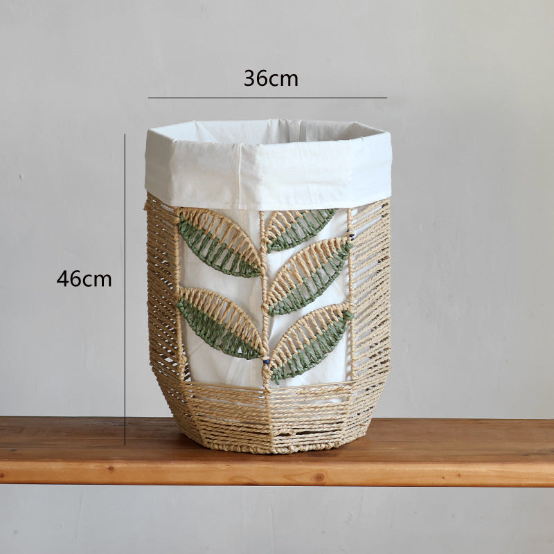 Storage basket with plant design