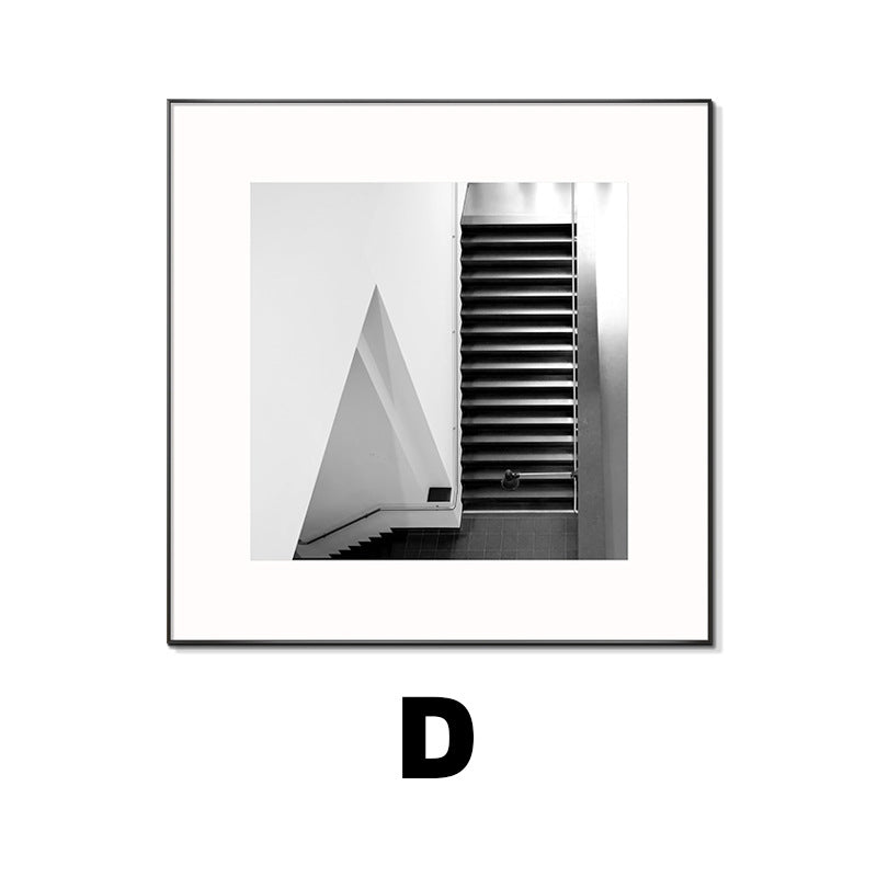 Framed Black and White Architectural Artwork
