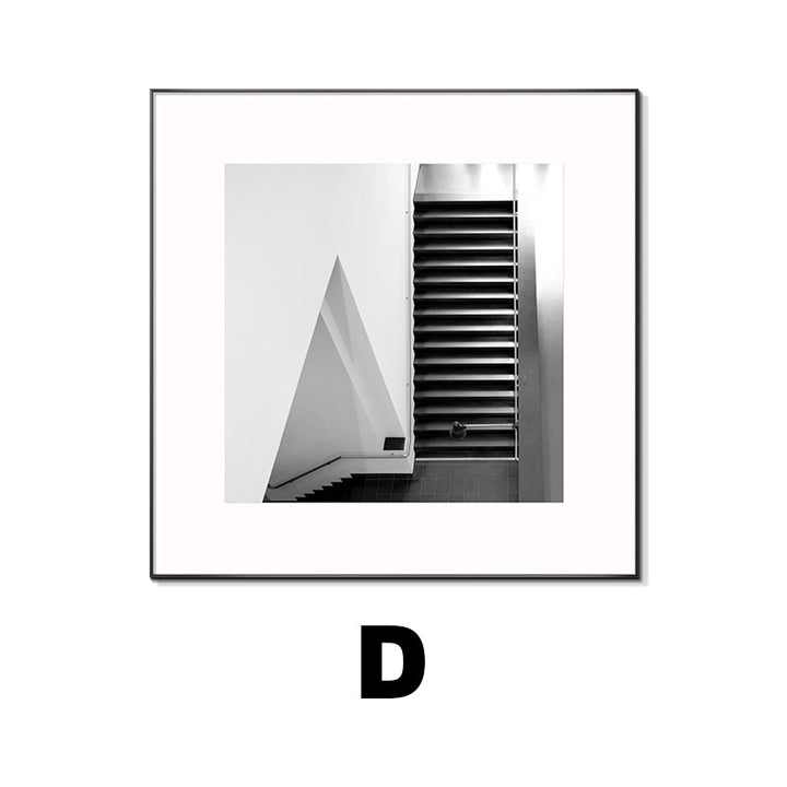 Framed Black and White Architectural Artwork