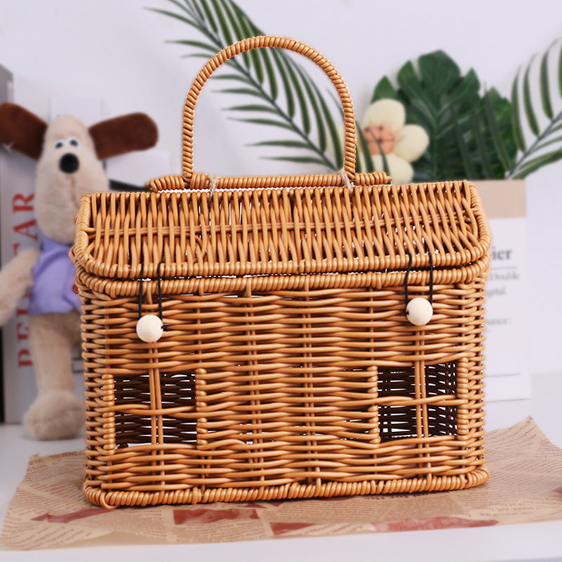 Charming Woven Storage Basket with Lid