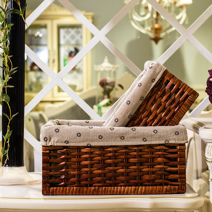 Storage basket with removable fabric cover
