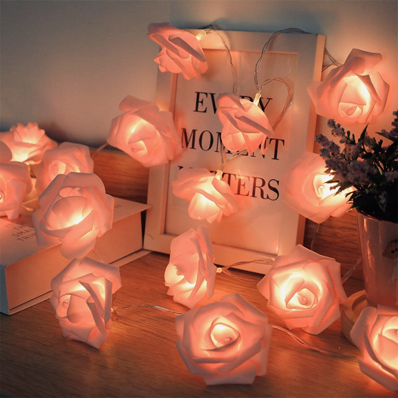 Decorative Foam Rose LED Garland for Table Decorations