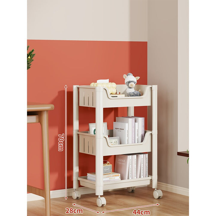Multi-Tier Mobile Rolling Plastic Storage Organizer Cart with Deep Removable Bins
