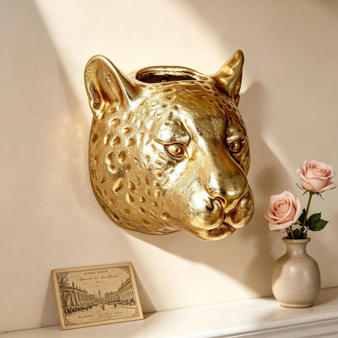Decorative Leopard Head Planter