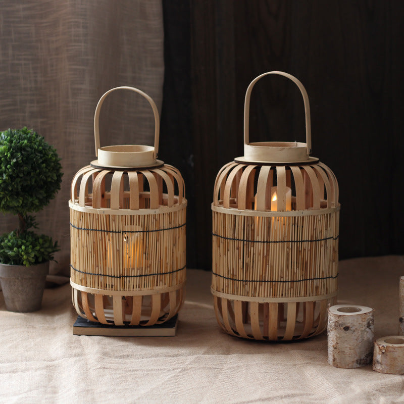 Handcrafted lantern made of bamboo and metal