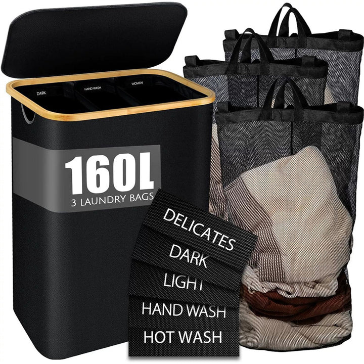 Laundry basket with compartments
