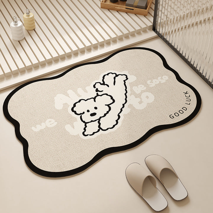 Playful Pet-Themed Absorbent Mat
