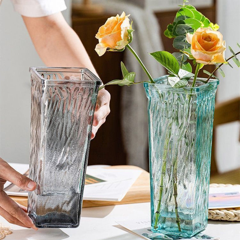Textured Tall Glass Vase