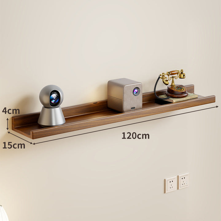 Wall-Mounted Floating Display Shelf with Raised Lip Concealed Brackets