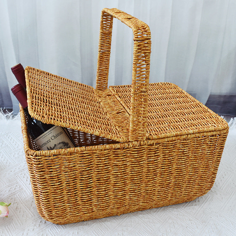 Handcrafted Natural Wicker Picnic Basket