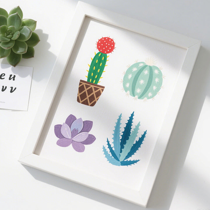 Decorative Framed Cactus Artwork